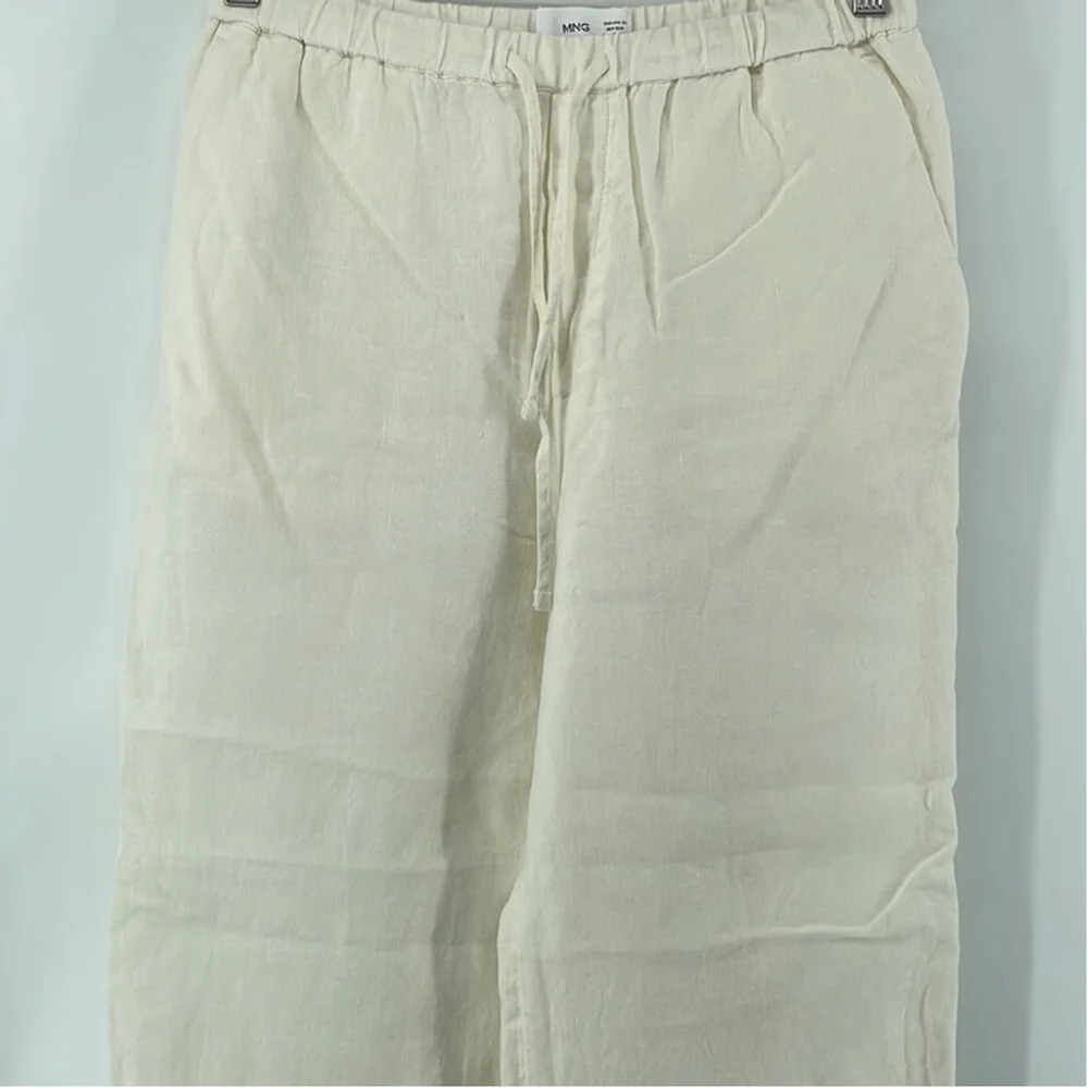Mng 100% linen pants cream Color vacation light weight sz xs